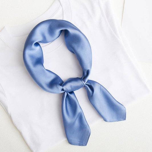 Scarvii - Solid Color Simple Square Scarf: BLUE