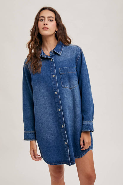 Abel Denim Button Down Shirt Dress