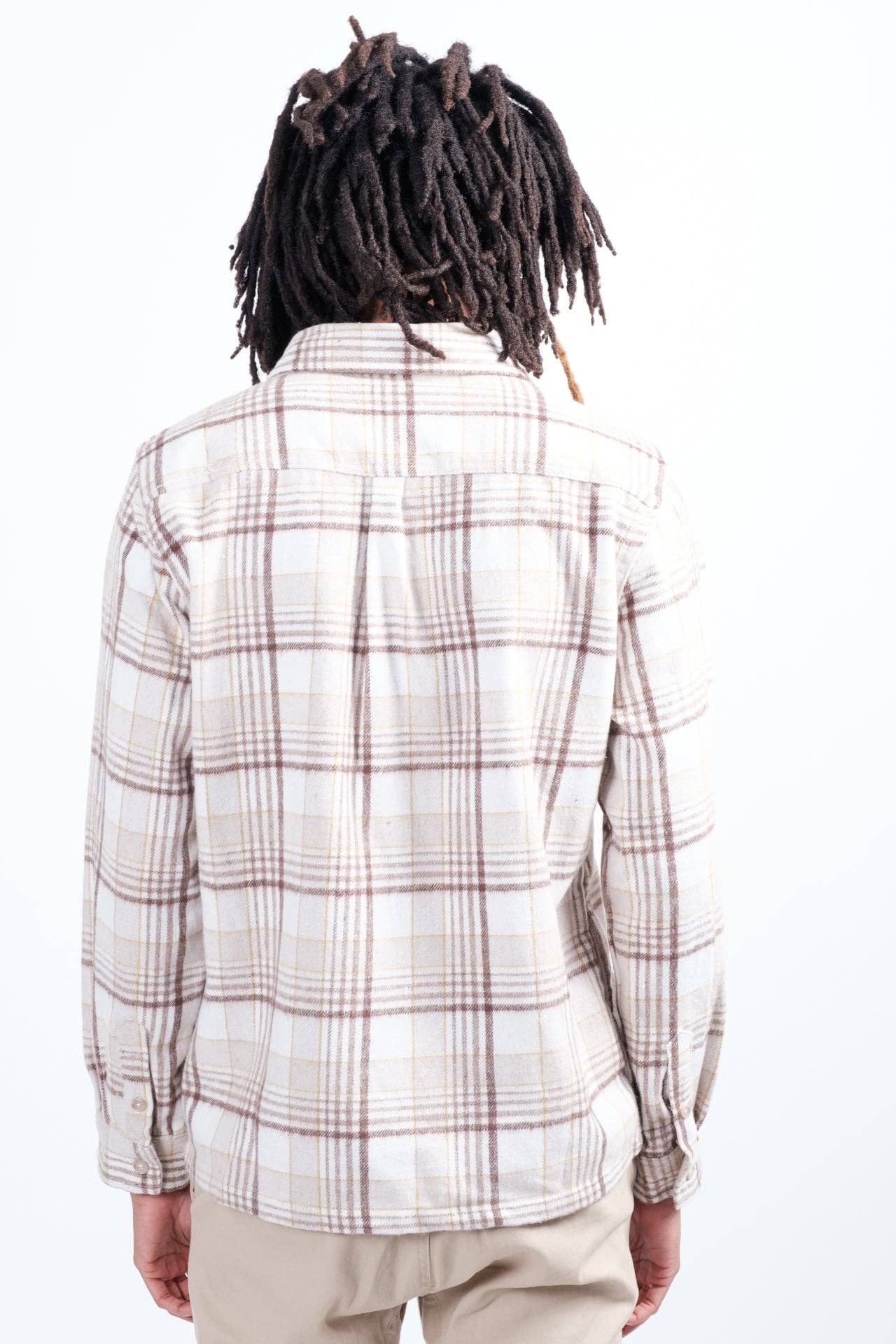 Heavy Flannel Shacket: Black Cream / Small