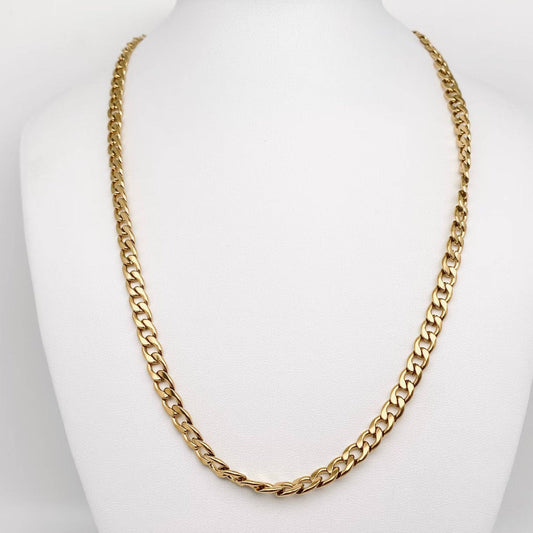 Men's Golden Stainless Steel Chain - MJ: 6mm wide and 45CM long