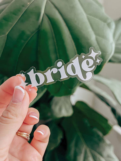 Bride Sticker - Clear & White