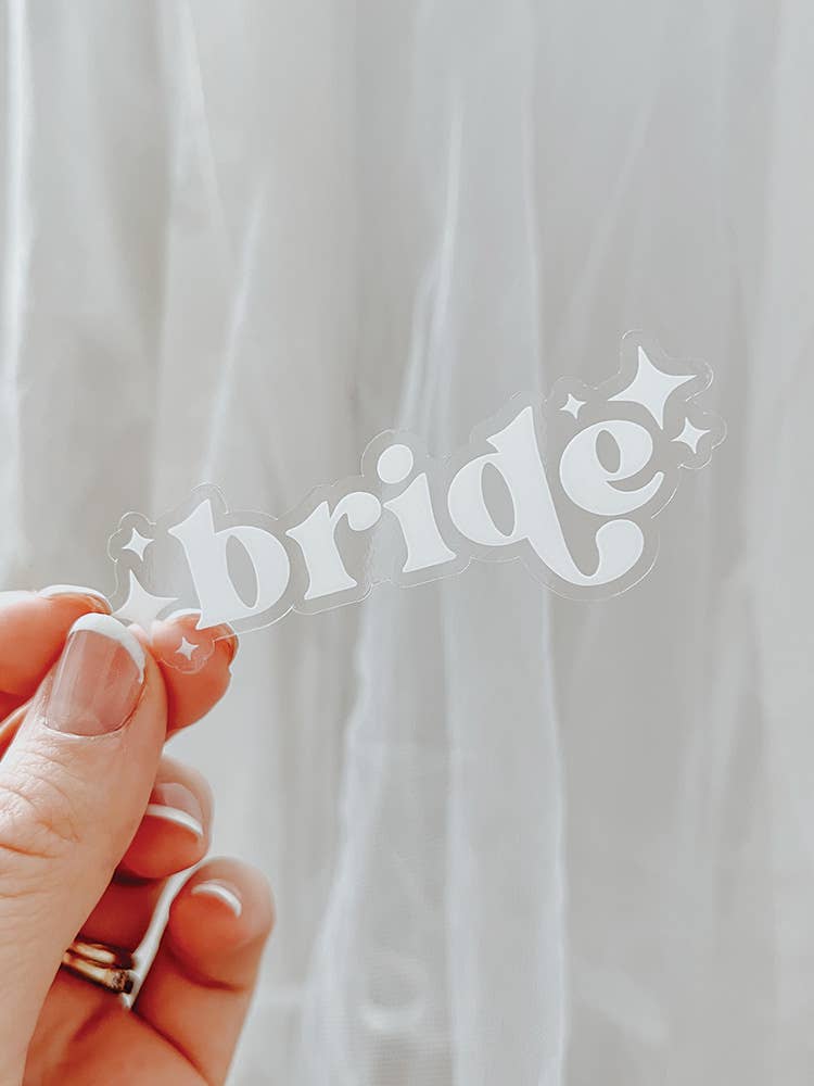 Bride Sticker - Clear & White