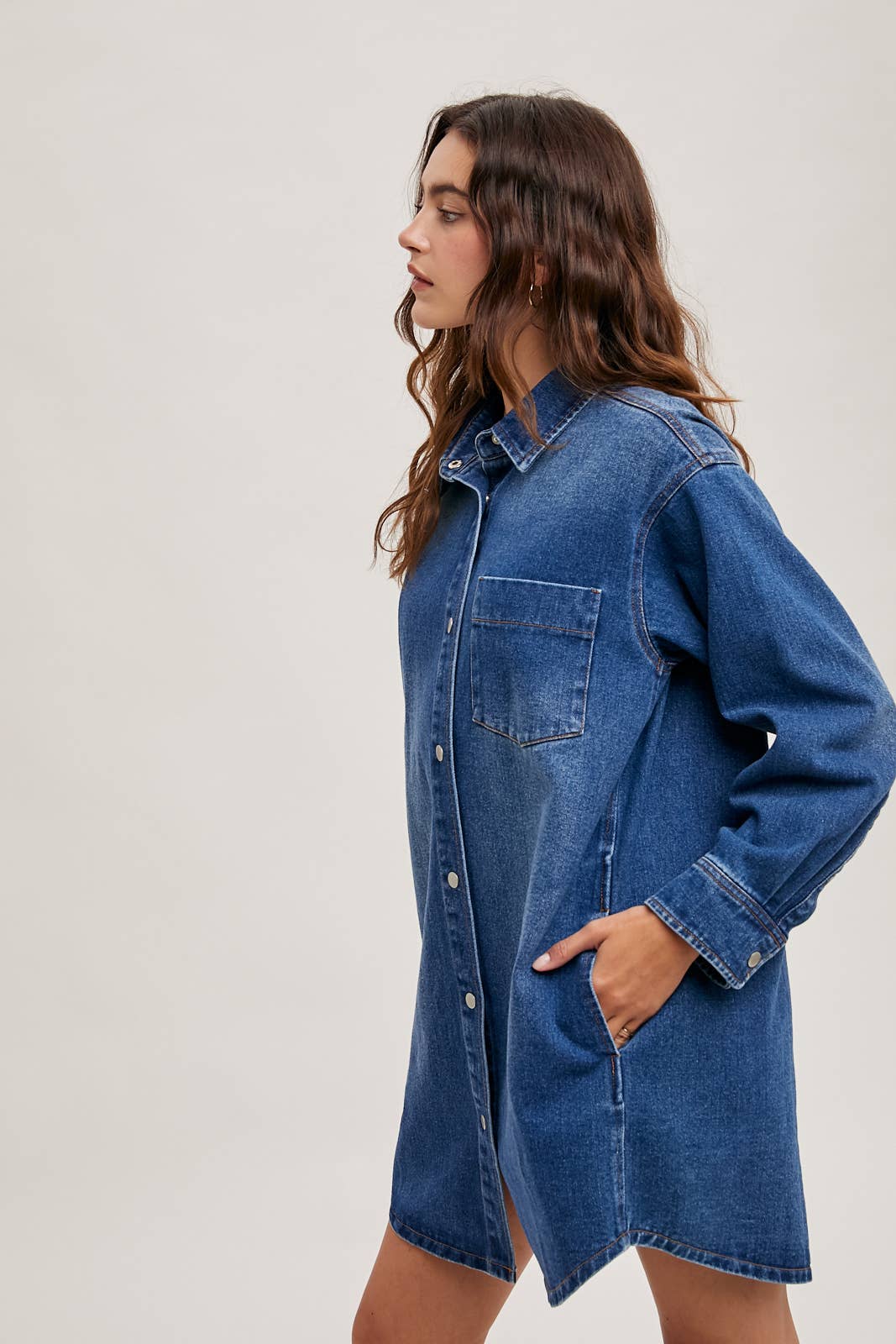 Abel Denim Button Down Shirt Dress