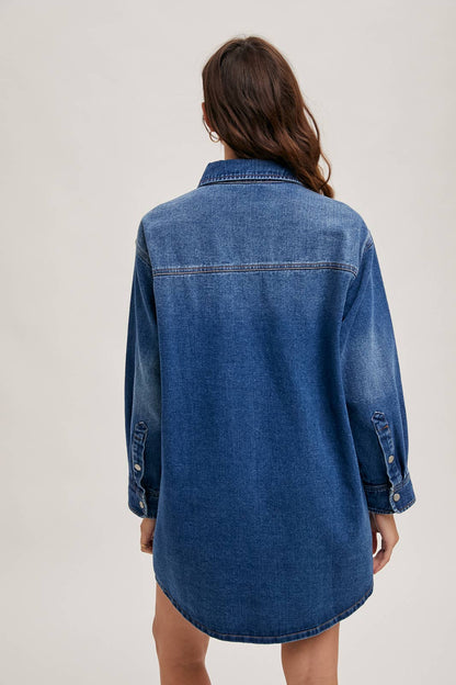 Abel Denim Button Down Shirt Dress