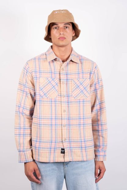 Heavy Flannel Shacket: Black Cream / Small