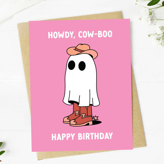 Howdy, Cow-Boo Happy Birthday Halloween Card