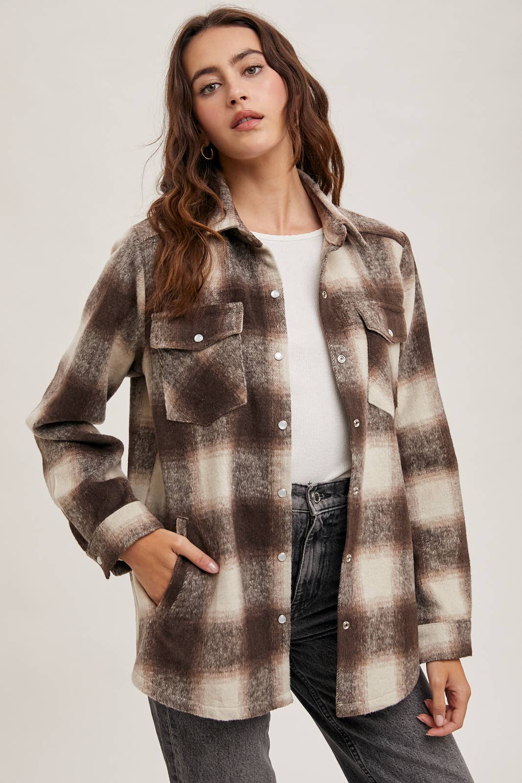 Charlie Button Down Flannel Shacket