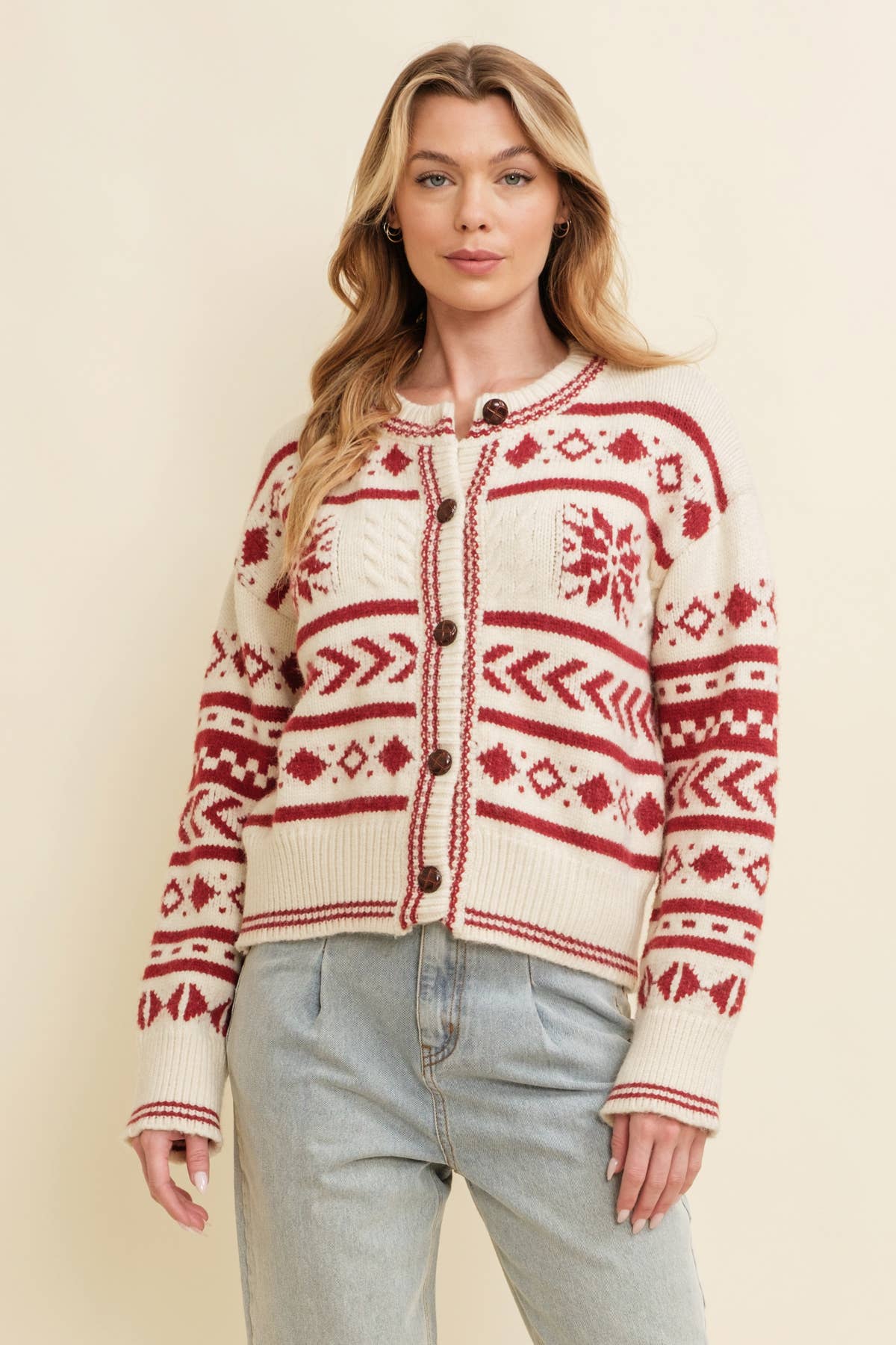 Holiday Heritage Button Up Sweater