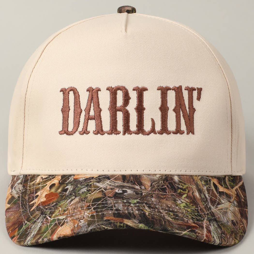 Realtree Camouflage DARLIN' Embroidery Trucker Hat: CAMO-BROWN