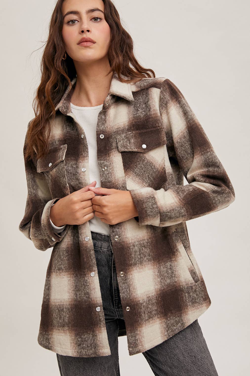 Charlie Button Down Flannel Shacket