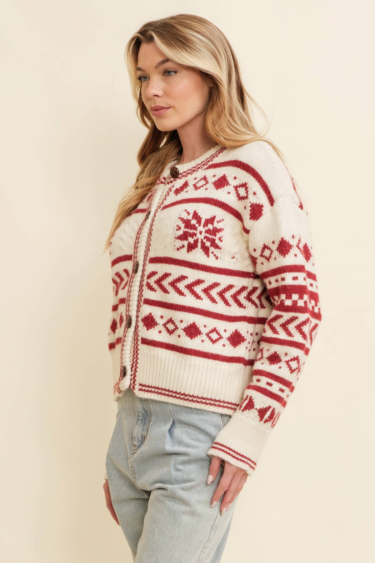 Holiday Heritage Button Up Sweater