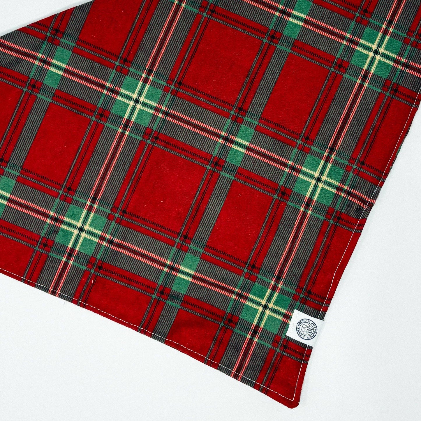 Nick Dog Bandana | Christmas Holiday Plaid Flannel Pet Scarf: Red