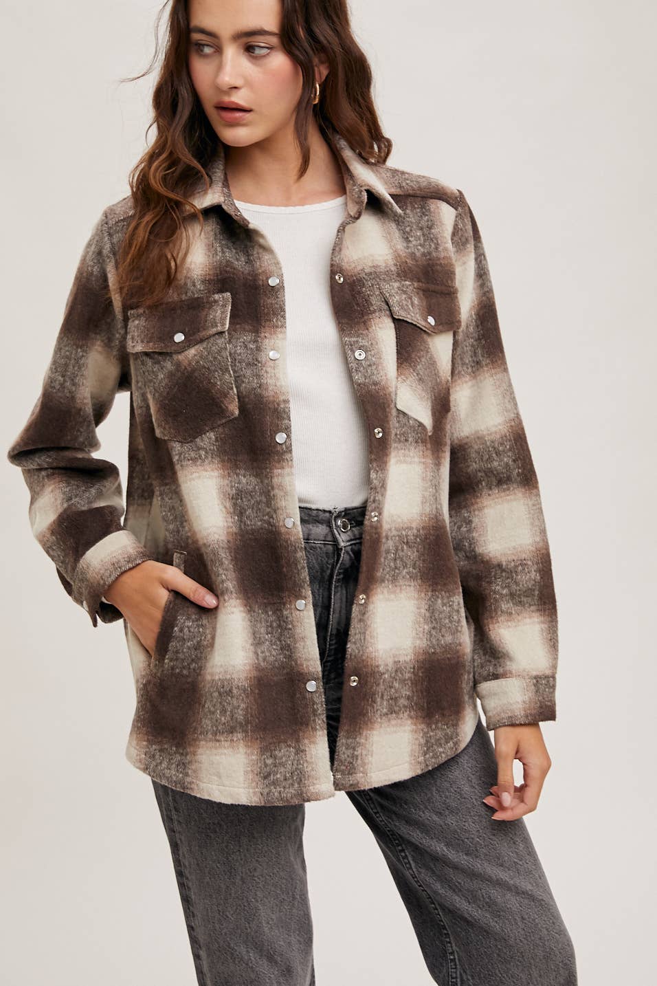 Charlie Button Down Flannel Shacket