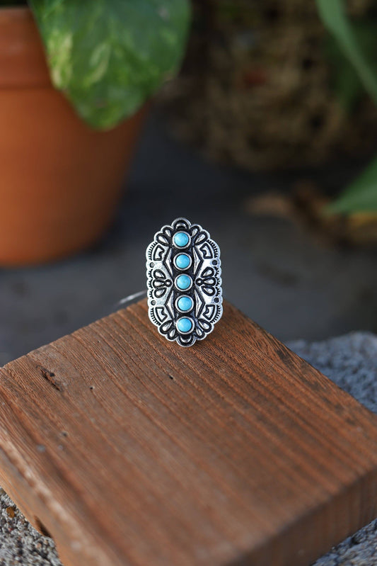 OVAL TUR STONE STRETCH RING