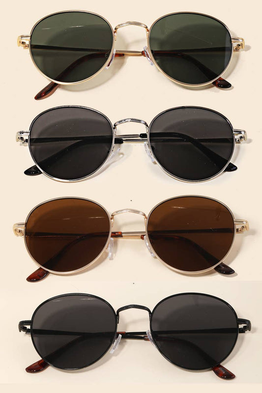 Thin Retro Fashion Sunglasses: MULTI