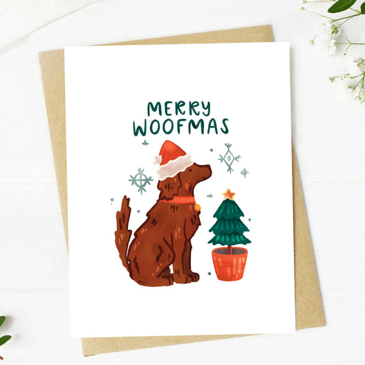 "Merry Woofmas" Cute Dog Christmas Card