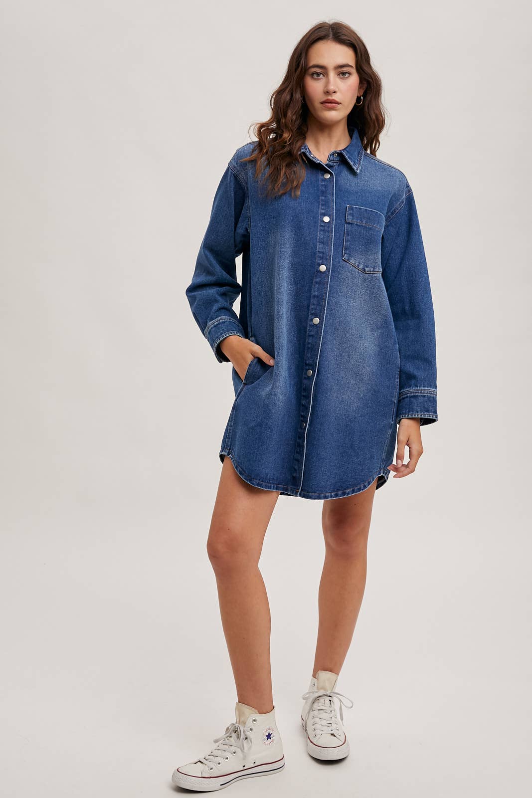 Abel Denim Button Down Shirt Dress