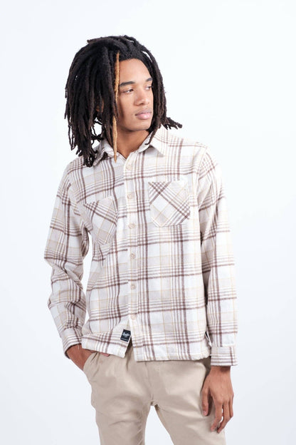 Heavy Flannel Shacket: Black Cream / Small