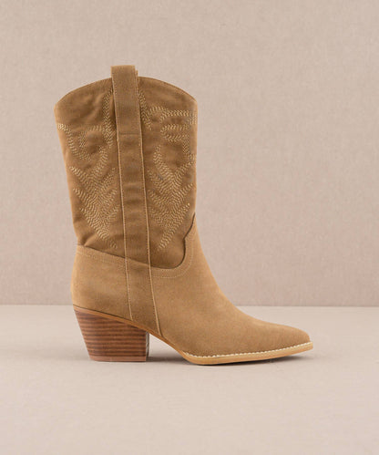 The Sephira Camel | Embroidered Western Short Boot