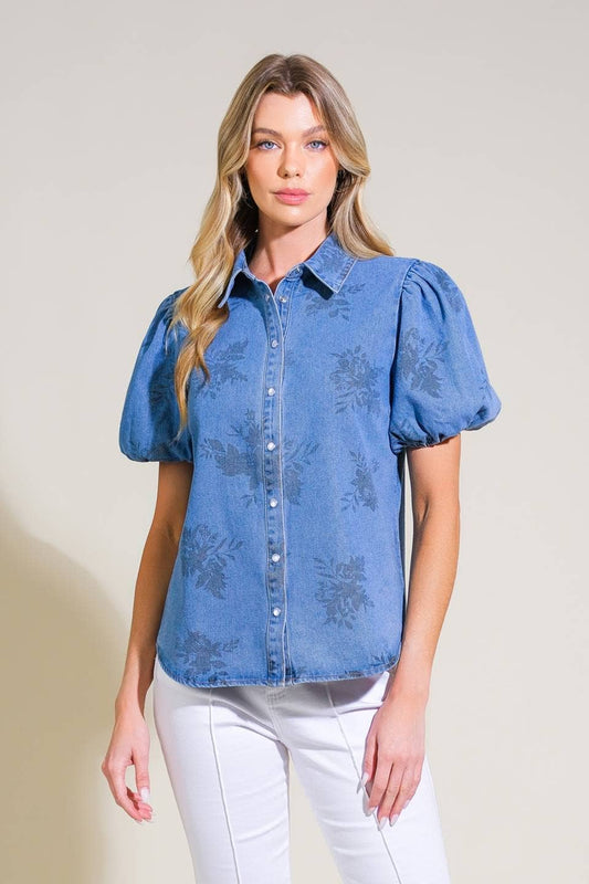 Susie Printed Denim Shirt