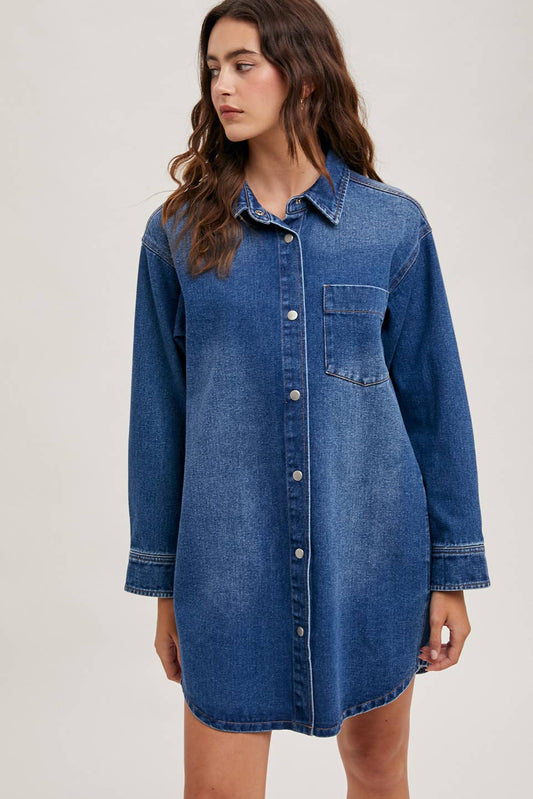 Abel Denim Button Down Shirt Dress