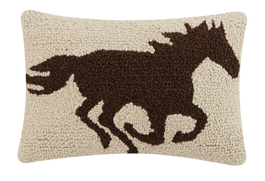 Racehorse Brown Silouette Hook Pillow