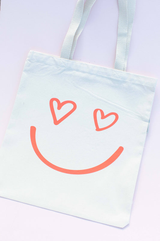 Heart Smiley Organic Tote Bag