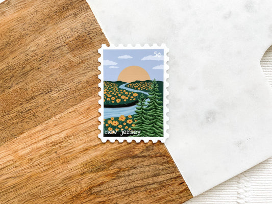 New Jersey Postage Stamp | Waterproof Vinyl Sticker